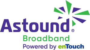 "Astound Broadband Powered by enTouch logo - Channel 10"